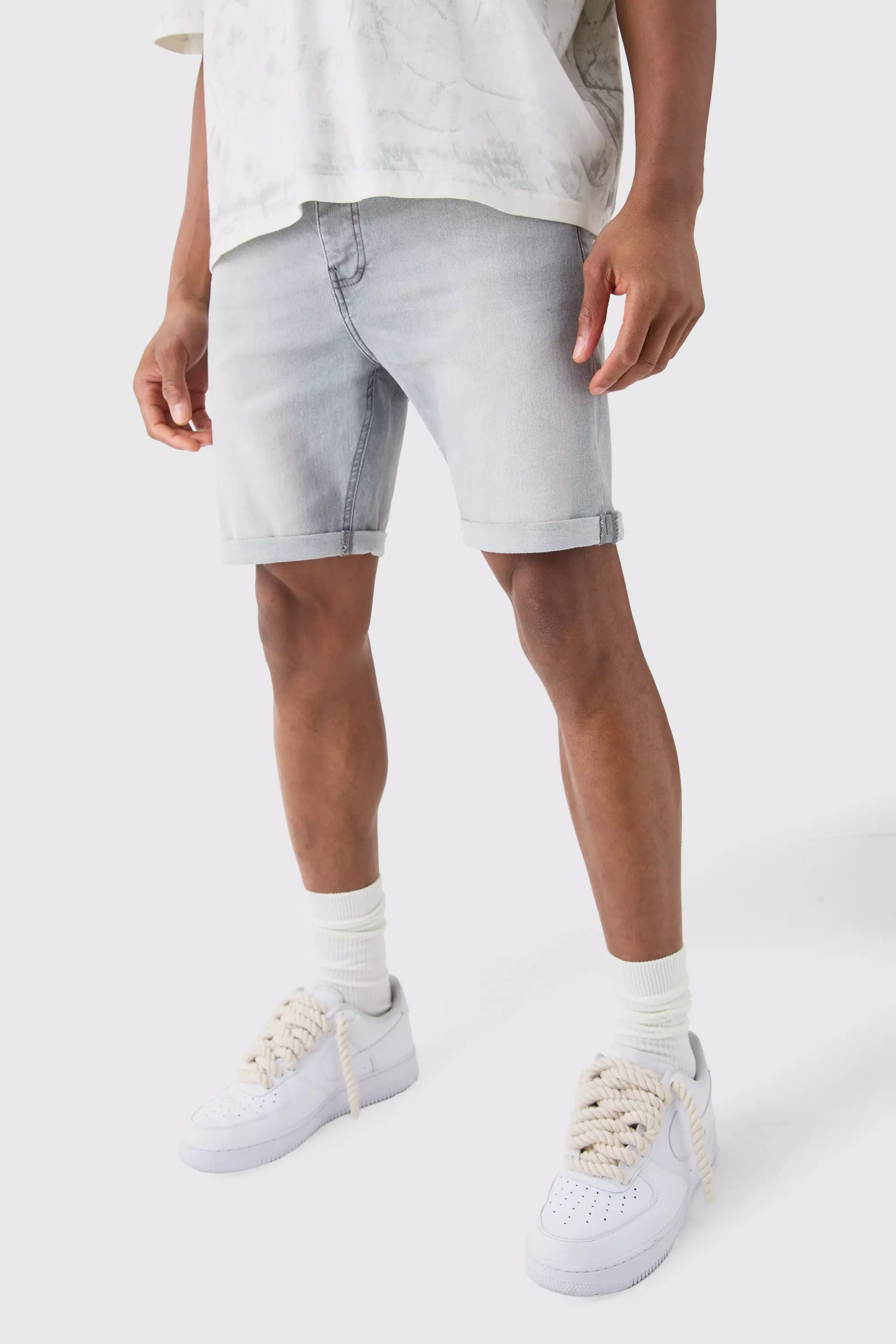 Skinny stretch shorts online